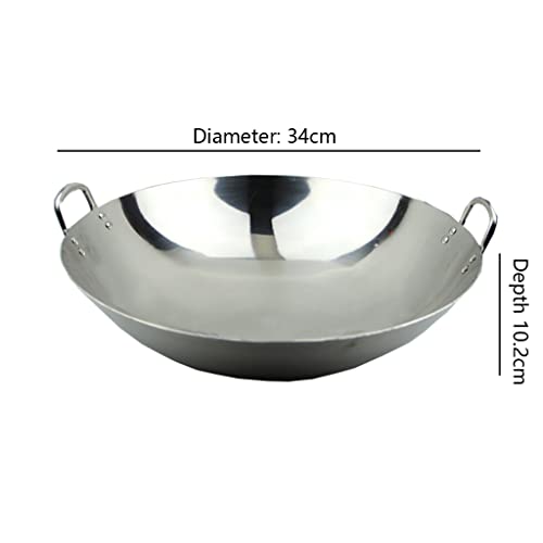 Wok de acero inoxidable 201 pulido de 34 cm miniatura 6
