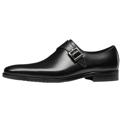 Men's Brown Leather Dress Shoes Slip-On Classic Formal Pointed-Toe Comfort Office Business Fashion Shoes3