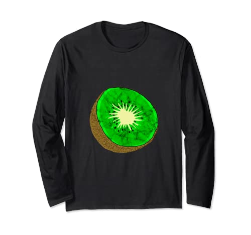 Kiwi Sommer Tropische Exotische Sauerfrucht Vegetarisch Langarmshirt