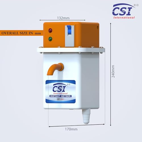 Image of CSI INTERNATIONAL Instant Water Geyser 1 L Portable water heater, Made of First Class ABS Plastic, Auto Cut Off Feature with 1 Year Warranty For Home, Office, Restaurant etc Geyser
