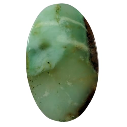 Chrysoprase naturelle cabochon ovale 93,15 carats pierre fine verte 55mm LCAB-0013