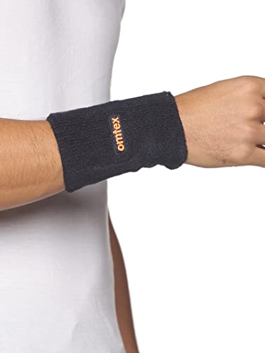 Image of Omtex Sweat Band 5 inch for All Sports and Activities - Navy Blue (Pack of 2)