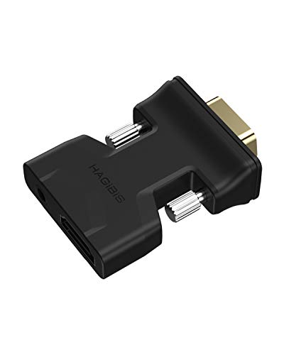 Hagibis Active HDMI to VGA Adapter with 3.5mm Stereo Audio (Female to Male) Video Converter 1080P Compatible for Laptop, PC, Nintendo Switch, Xbox,TV Stick,Monitor and Other HDMI Input Devices