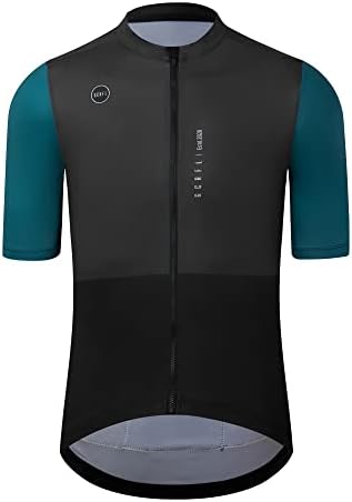 GCRFL Cycling Jersey Set Shorts Sleeves Bike Jersey Mens Bib Shorts High Density Pad, Lightweight PRO Race Fit Zipper Pocket