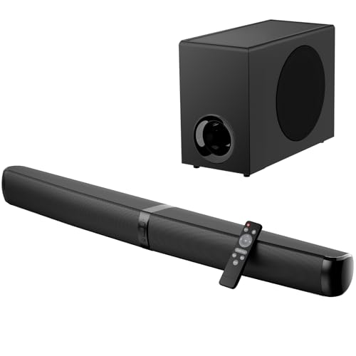 Maraawa Sound Bar with Subwoofer, Soundbar for TV Speaker Sonicwave 2.1 CH 120W Detachable 2-in-1 Home Audio System with DSP Bluetooth 5.3 Soundbar, ARC/Optical/AUX for Movies Music Gaming - image 1