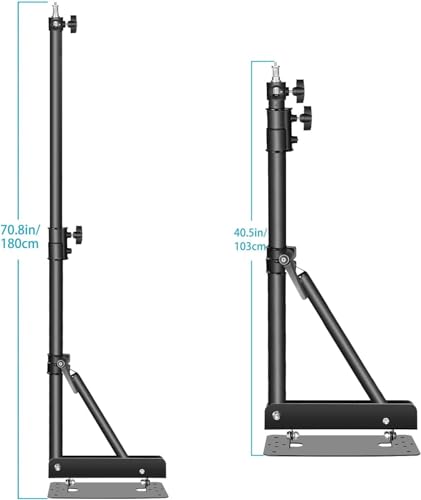 Image of NEEWER Triangle Wall Mount Arm for Photography Studio Strobe Monolight | For Softboxes, Umbrellas, Reflectors, Flexible Rotation 180 Degrees, Maximum Length 180 cm, Black