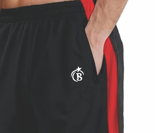 Image of BLUE STAR SHARK Athletic Sports Short || Shorts for Men with Zip Pockets ||Quick Dry || Lightweight Activewear Shorts