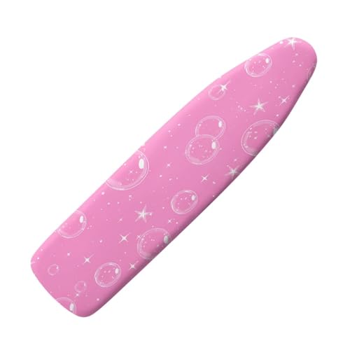 Funda Tabla De Planchar Ajustable Burbuja Rosa Funda para Tabla De Planchar Universal hasta con Relleno Fieltro,con Reflejo térmico,Cuerda Tracción Ajustable Correa Fijación