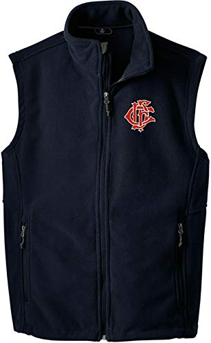 Peerless Embroidery Chicago Fire Department Value Fleece Vest Full Zip Letternest F219 (X-Large) Navy