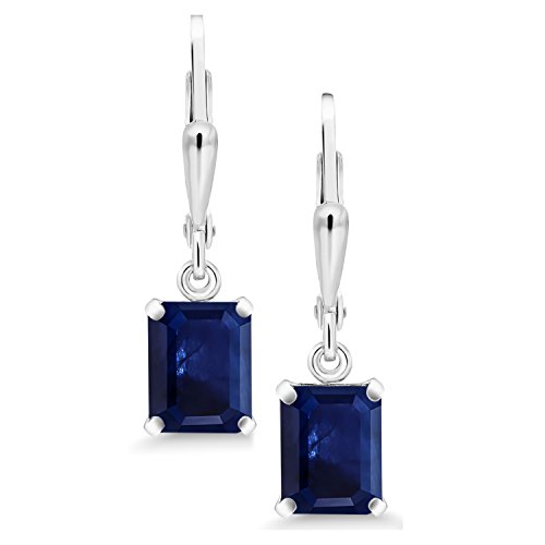 Gem Stone King Leverback Drop Dangle Earrings For Women | 8X6MM Emerald Cut Gemstone Birthstone | 925 Sterling Silver | Fine Jewelry Gifts for Her Mom Women Wife3