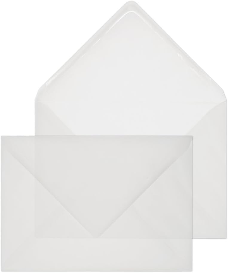 Blake Senses, Translucent Envelopes C5 (162 x 229 mm), Pack of 25, Premium Quality 90 GSM, Glassine Envelopes with Gummed