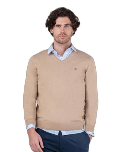 El Ganso Jersey Cuello Pico Coderas Beige