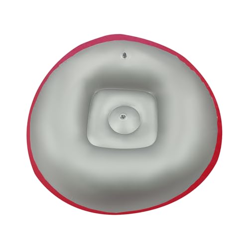 Image of 6 Pcs Inflatable Bean Bag Chairs with Foot Air Pump Outdoor Blow up Couch Folding Portable Inflatable Couch for Camping Movie Night, Lazy Sofa Chair (Red X 6)