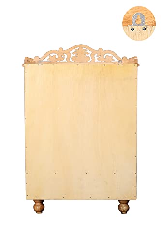 Image of sevan Wood Temple /Pooja mandir for Office and Home 12x18 Door Legs Plain