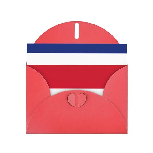 Bandera de Costa Rica impresión Love Buckle Pearl Paper, regalos para tarjetas de cumpleaños con hoja de accesorios, tarjeta de notas, sobre