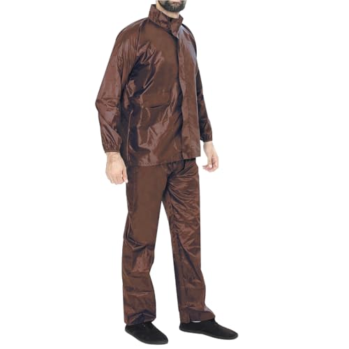 Image of BENAVJI Men's Waterproof Rain Wear Combo | Hooded Raincoat Suit with Pants for Riding, Camping & Travel
