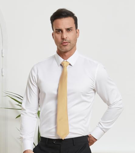 Image of DecTwig Men's Ties Solid Color Formal Neckties 3.15 inch (8CM) Black Ties For Men