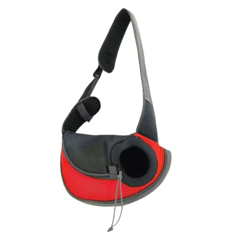 FUPWYKWH Hundetasche Haustiertasche, Katze Und Hund Ausflug Tragbare Tasche, Umhängetasche, Kreuzkörperbeutel, Atmungsrucksack Mit Atmungsaktivem Maschen-Rot