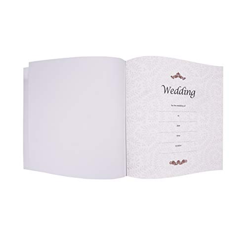Kenro Fleur White Wedding Traditional Photo Album with 23x24cm pages - FLR202, Silver,white, 23 x 24 cm - Image 3