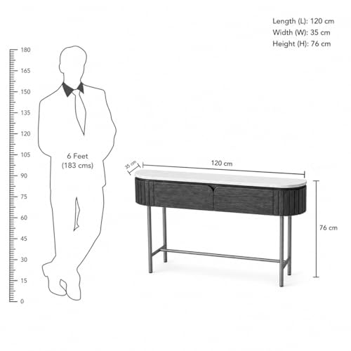 Image of The Attic Carlston Console Table, Console Table for Living Room Foyer, Black Gold Finish