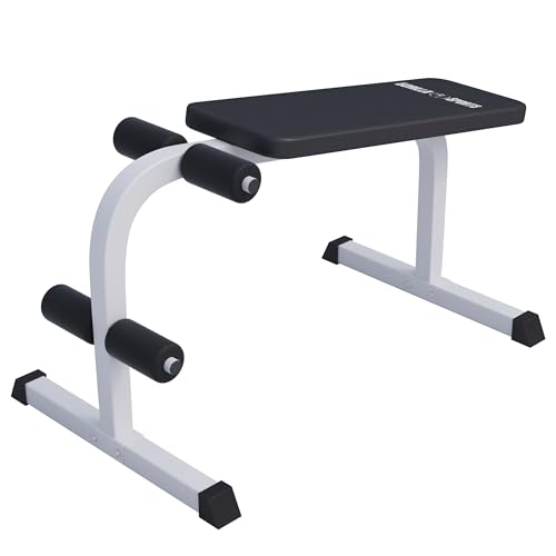 GORILLA SPORTS® Sit Up Bank - 120 x 67 x 63-49 cm, mit gepolsterte Beinfixierung, bis 150kg Belastbar, Weiß - Bauchtrainer, Hantelbank, Trainingsbank, Rückentrainer, Fitnessbank, Sit-Up-Bank GORILLA SPORTS® Sit Up Bank - 120 x 67 x 63-49 cm, mit gepolsterte Beinfixierung, bis 150kg Belastbar, Weiß - Bauchtrainer, Hantelbank, Trainingsbank, Rückentrainer, Fitnessbank, Sit-Up-Bank