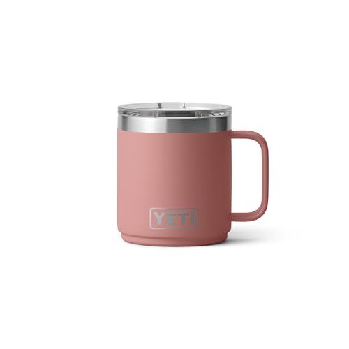 YETI Rambler 10 oz Stackable Mug, Stainless Steel, Vacuum Insulated with MagSlider Lid, Sandstone...