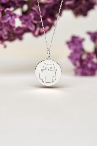 Collar de gato de dibujos animados en plata de ley ideal para regalo 2