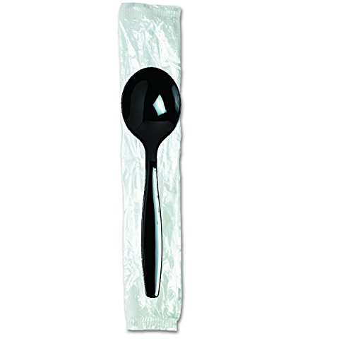 Dixie Individually Wrapped 575 Heavy-Weight Polystyrene Plastic Soup Spoon by GP PRO Georgia-Pacific Black SH53C7 Case of 1000