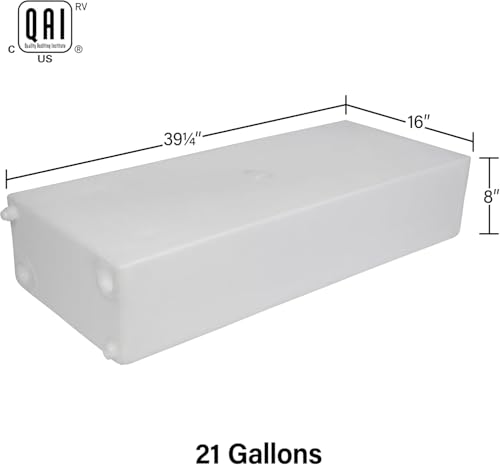 Image of 21 Gallon RV Fresh Water Tank, Potable Water Storage Tank for Drinking, Cooking, Cleaning, Showering, for Campers, Trailers, Motorhomes, RVs, Cube Shape, 39.25 inch x 16 inch x 8 inch (WT-0633)