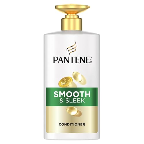 Pantene Pro-V Smooth & Sleek Conditioner 490ml for Frizzy Dull Hair. Daily Conditioner. With Pro-Vitamin B5 and Nutrients Blend. Free From Mineral Oils and Colorants. Active Nutri-Plex Technology