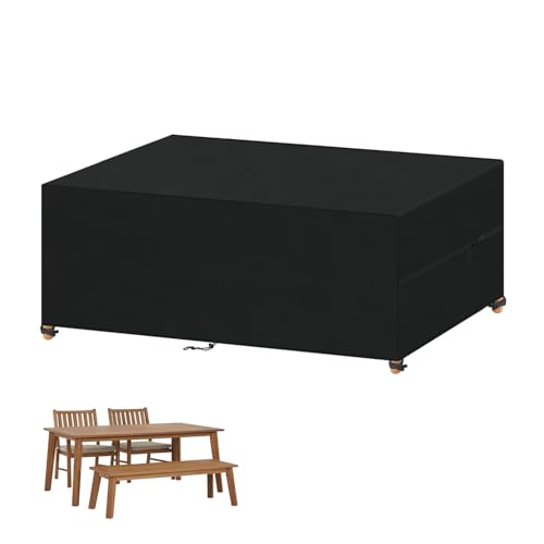 VANSHEIM Housse Protection Mobilier de Jardin Impermeable,Housse Salon de Jardin Exterieur,Bâche Table Jardin,Anti-UV,420D Tissu Oxford Housse de Protection...