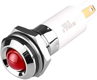 M12R-03R, LED Indicator, 12mm Panel Hole, Round Head Type, Red, 3V DC