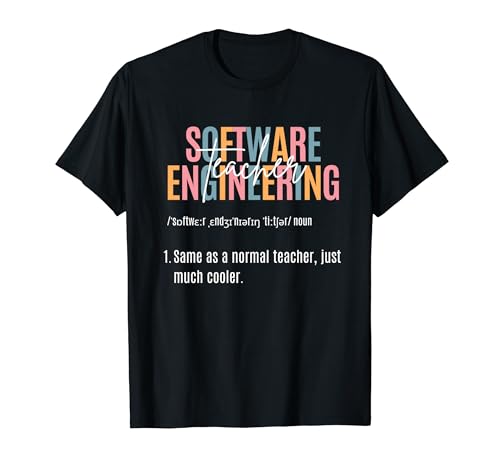 Software Teacher IT Vintage Definition Funny Back To School T-Shirt