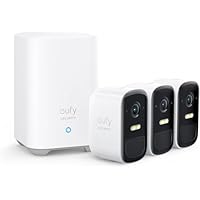 eufy Security eufyCam 2C Kit 3 telecamera wifi esterno senza fili, 180 giorni di durata della...