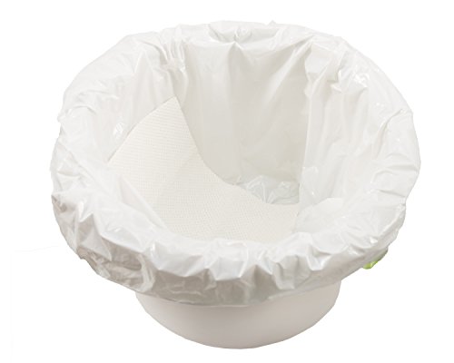 TidyCare Commode Liners for Bedside Toilet Chair Bucket | 3 XL Convenience Packs of 24 Disposable Waste Bags + 24 Absorbent Pads for Adults, 72 Total Each | Universal Fit