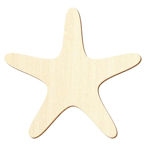 Estrella de mar de madera – Cortes decorativos de 3 – 50 cm, tamaño: 21 cm, paquete con:25 unidades