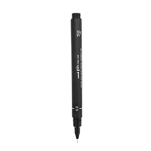 Image of uni-ball PIN-200 0.2 mm Fineliner Drawing Pen, Black Ink, Pack of 3