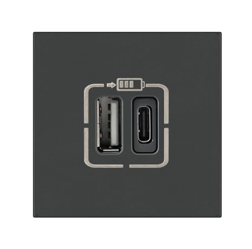 Image of Legrand Lyncus-USB Charger-3000mA-Type A+C-2 Module-Chic Grey
