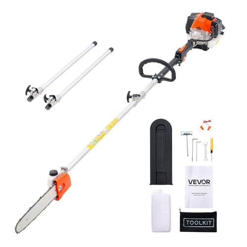VEVOR Benzin-Hochentaster 25ccm 2-Takt, Motorsäge, Teleskopsäge mit 2,12–3,62 m ausziehbarer Stange, 30,5 cm Schwert, 650 ml Kraftstofftank, für ein kraftvolles Sägen in hohen Baumkronen VEVOR Benzin-Hochentaster 25ccm 2-Takt, Motorsäge, Teleskopsäge mit 2,12–3,62 m ausziehbarer Stange, 30,5 cm Schwert, 650 ml Kraftstofftank, für ein kraftvolles Sägen in hohen Baumkronen