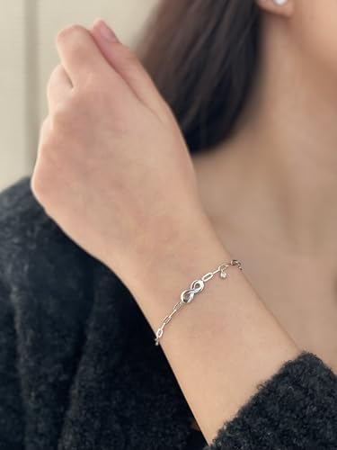Image of Polar Light Signature Canadian Diamond Charm Bracelet in .925 Sterling Silver - Choice of Rolo or Paperclip Style Chain