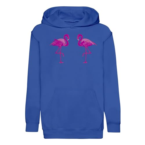 Sweat à capuche enfant deux flamants roses anti-irritation coton