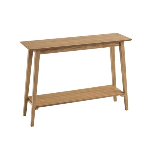 LOLAhome - Consola de Estilo nórdico en Madera Natural de 100x30x72 cm. Diseño de líneas Rectas con Estante Inferior para Entrada o Dormitorio. Aporta un Toque cálido, Moderno y Acogedor.