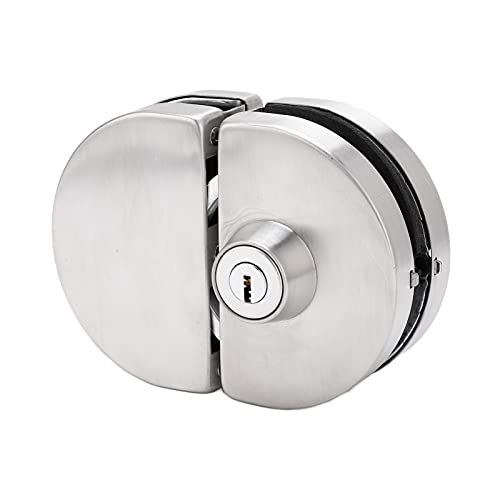 Cerradura de Puerta de Vidrio, Cerradura de Vidrio de Doble Puerta Resistente Y Duradera Alta Seguridad para el Hogar para la Oficina para Puerta de Vidrio sin Marco