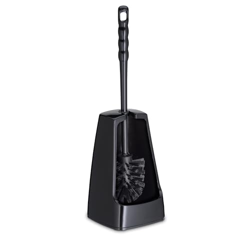 kela Klobürste mit Behälter halbseitig geöffnet, 38 cm, Toilettenbürste, WC Bürstengarnitur Levin, schwarz