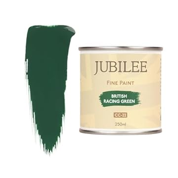 Guild Lane Jubilee Furniture Paint - British Racing Green 250ml - Multi-Surface Paint for Wood, Metal, Glass & More - Durable, Water-Based, Soft Sheen Finish - No Primer or Wax Needed