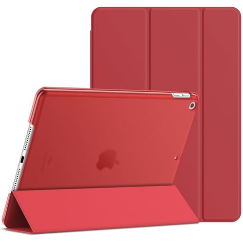 JETech Custodia per iPad 10,2 Pollici, 2021/2020/2019 Modello, 9/8/7 Generazione, Cover con Auto Svegliati/Sonno (Rosso)