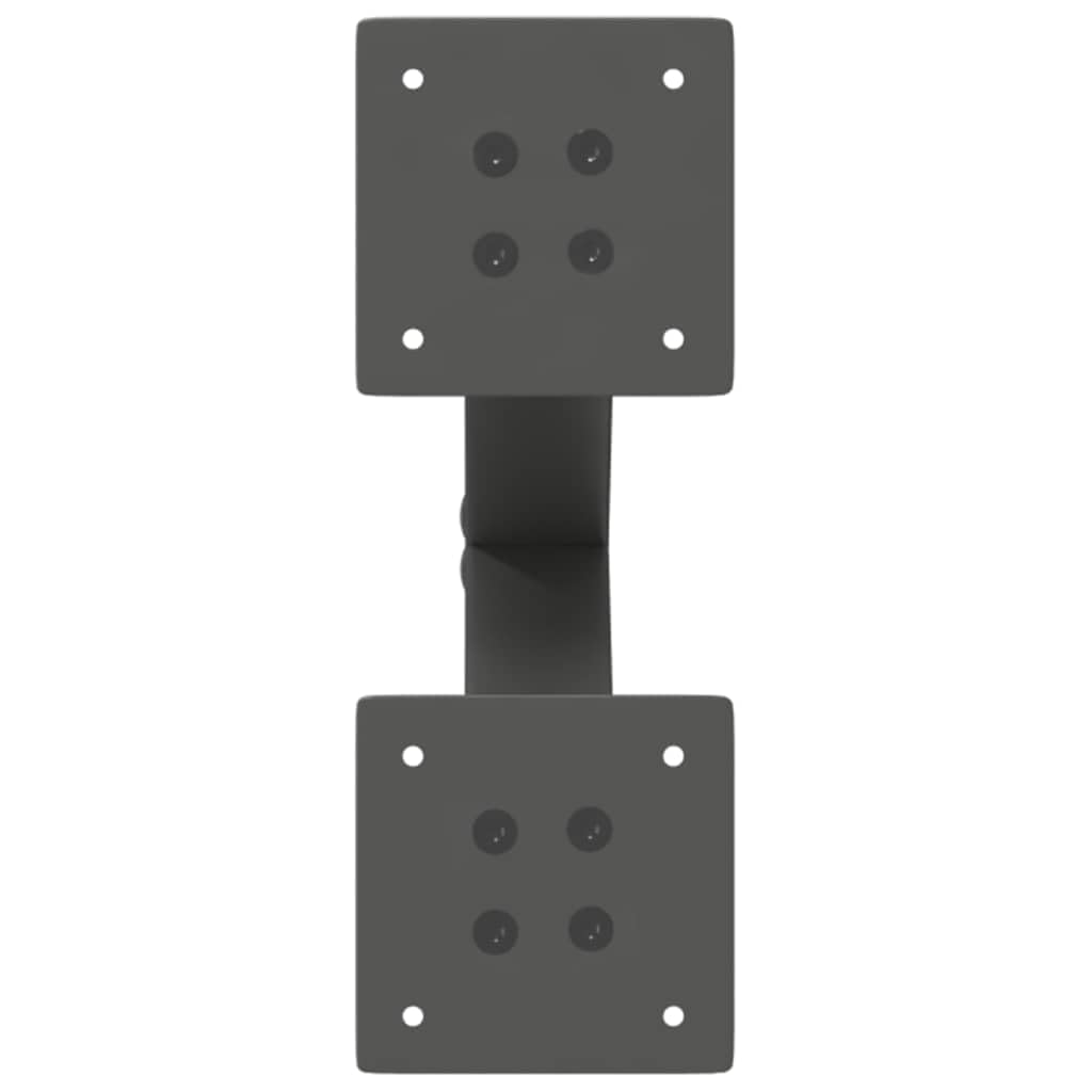 Patas de mesa de café en forma de X, 2 unidades, acero con recubrimiento en polvo, color antracita, 38 x (42 – 43) cm, con patas niveladoras ajustables, pie de rosca para mesa de café, mesa