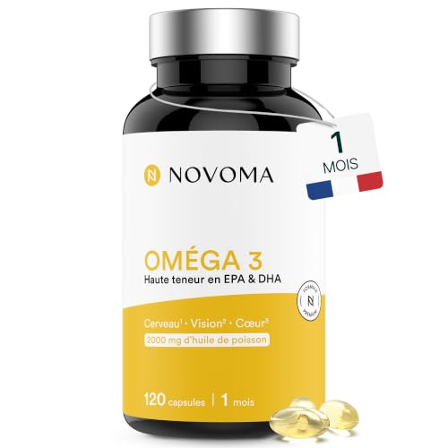 Omega 3 Epax® Fischöl 2000 mg/Tag | Rein und konzentriert | 120 Kapseln | Reich an EPA und DHA & Vitamin E | Geruchloses Fischöl | NOVOMA