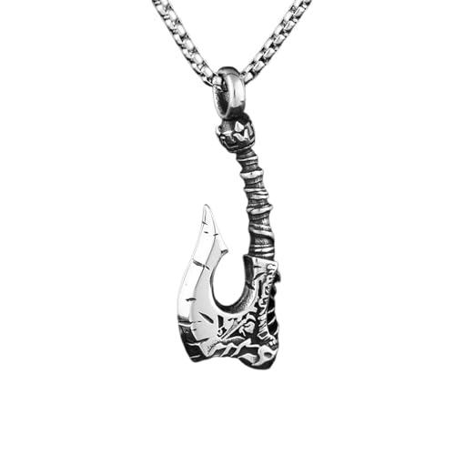 Men's necklace，Vintage Viking Axe Head Pendant Necklace Man Nordic Style Awe Helmet Pendant Necklace Fashion Jewelry Gift