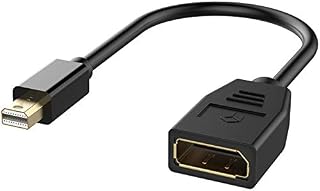 Rankie Mini DisplayPort (Mini DP) to DisplayPort (DP) Adapter, 4K Resolution Ready, Black